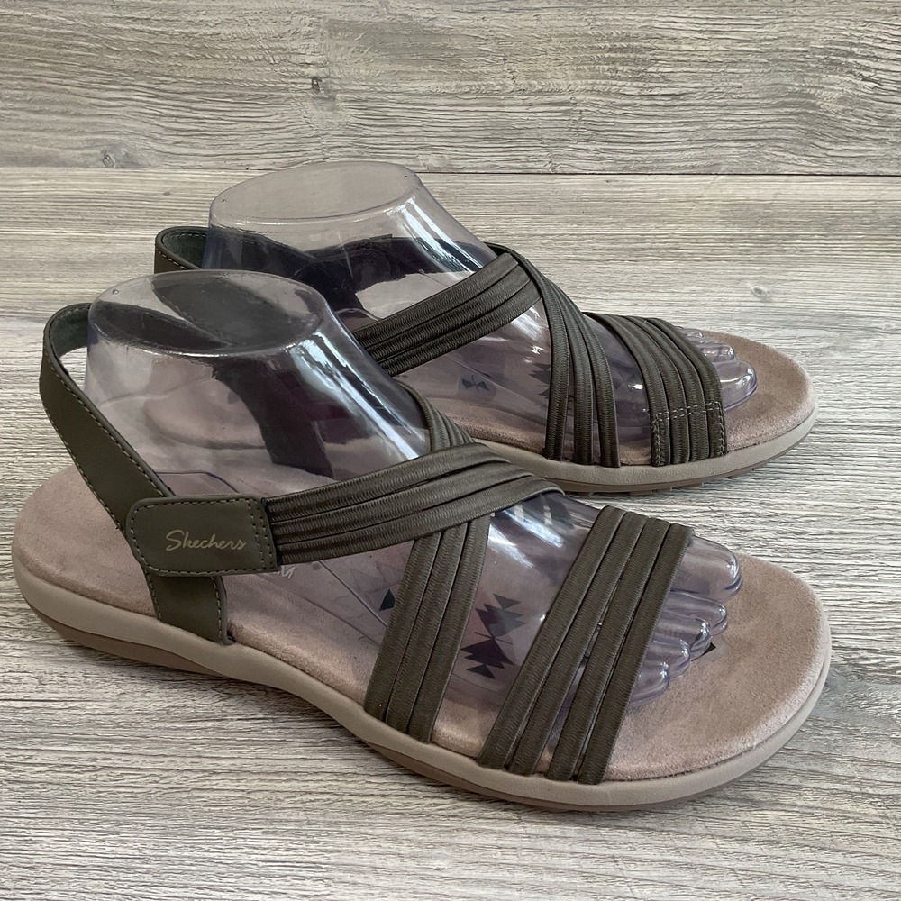 Skechers Reggae Slim Sunnyside 2.0 Olive Women's Sandals 164036 Size 9